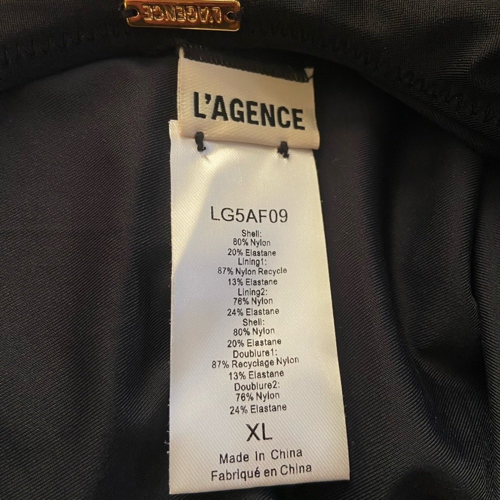 L'AGENCE Lisa Plunge One-Piece Swimsuit Black Gold Coin Size XL - Picture 15 of 16